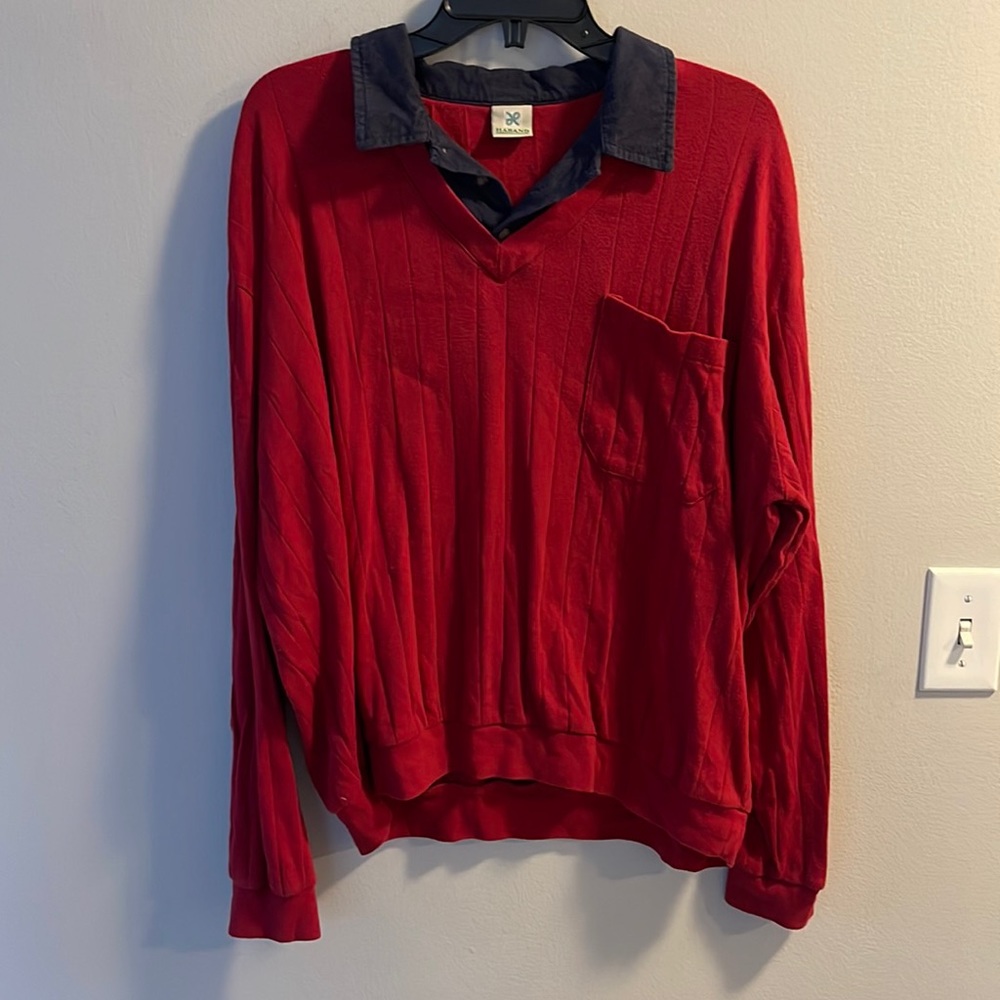 Vintage red collared long sleeve